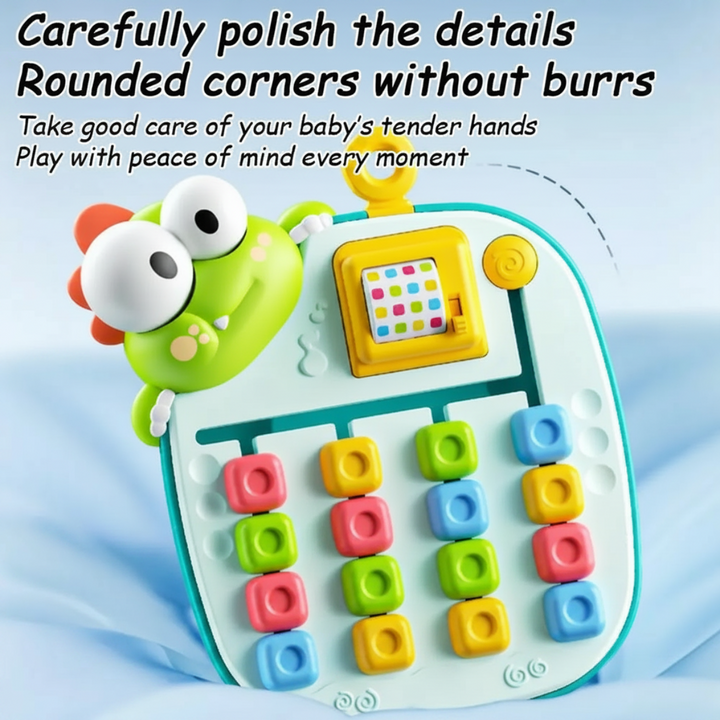Green bird-themed sliding puzzle with mixed-color tiles and a built-in pattern wheel