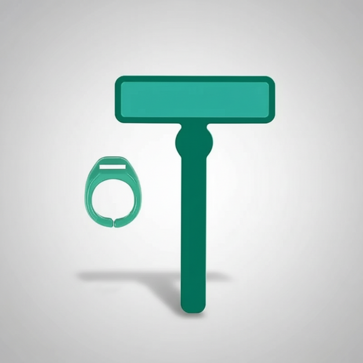 Green reading guide with a tinted rectangular window and separate finger ring.