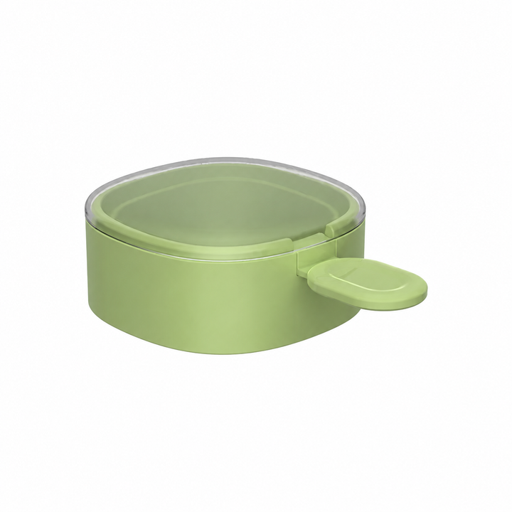 Single green ice cream mold with a matching spoon and clear lid.