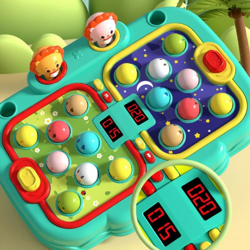 Angled view of the hammer game&