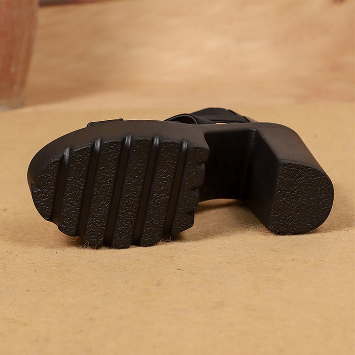 Harlow Black Platform Crisscross Open Toe Sandals Product Image 08