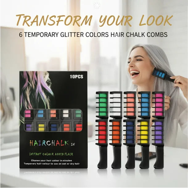 Huepop Wash Out Hair Chalk Comb Set Product Image 01