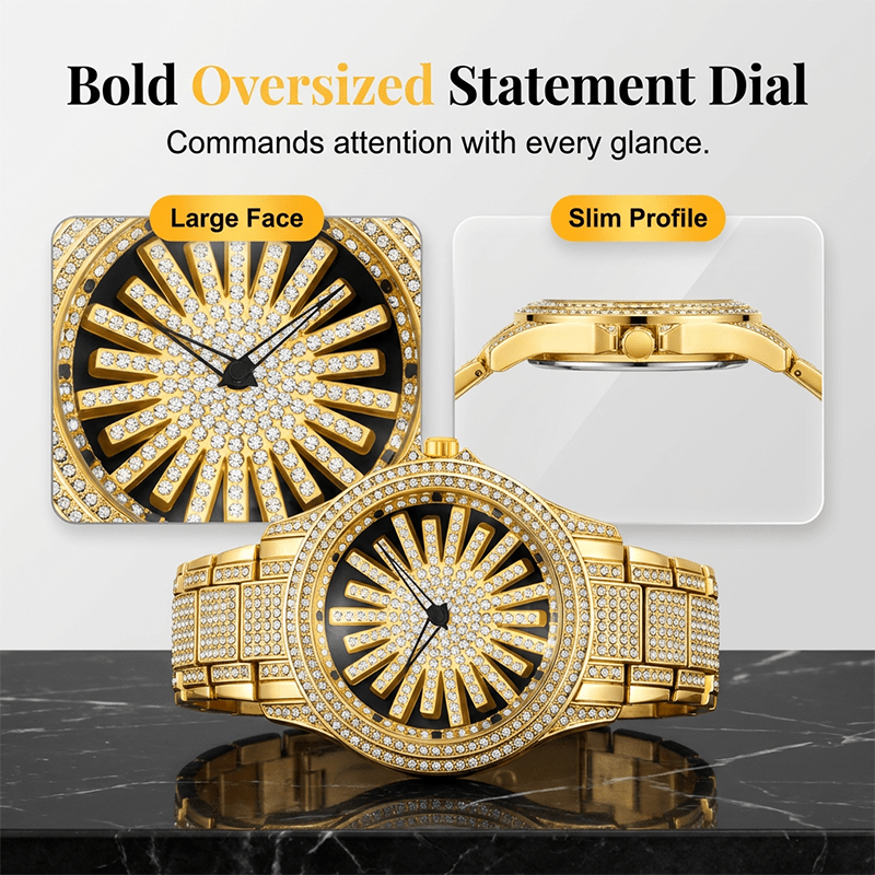 Imperial Crystal Mens Quartz Watch Spinning Center Dial Product Image 03