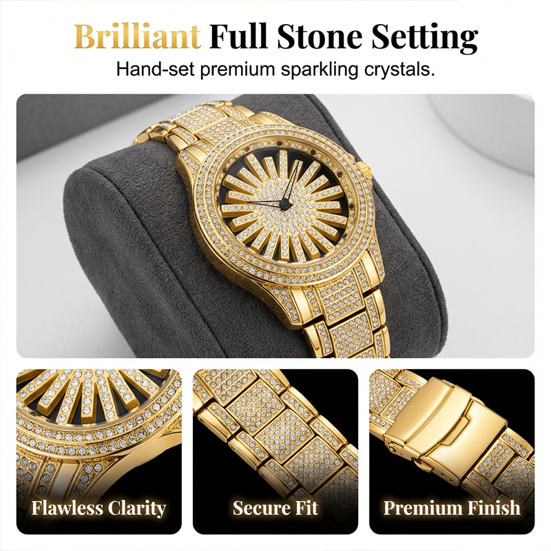 Imperial Crystal Mens Quartz Watch Spinning Center Dial Product Image 04