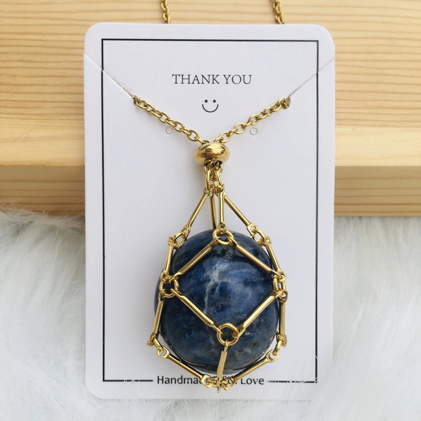 Jemma Adjustable Gemstone Cage Necklace Product Image 11