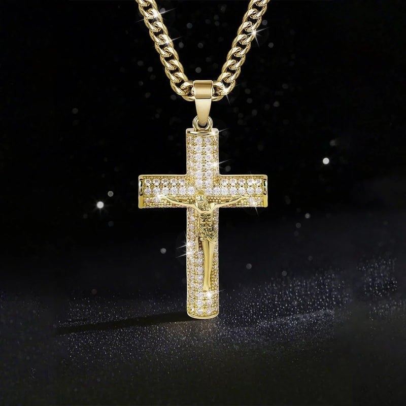 Jovana Gold Plated Orthodox Cross Necklace Product Image 02