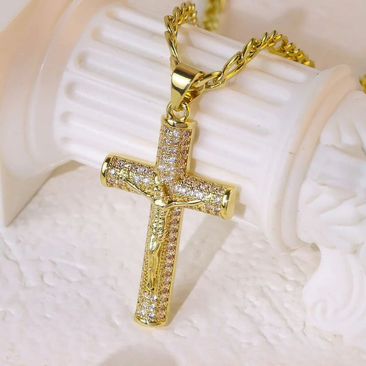 Jovana Gold Plated Orthodox Cross Necklace Product Image 04