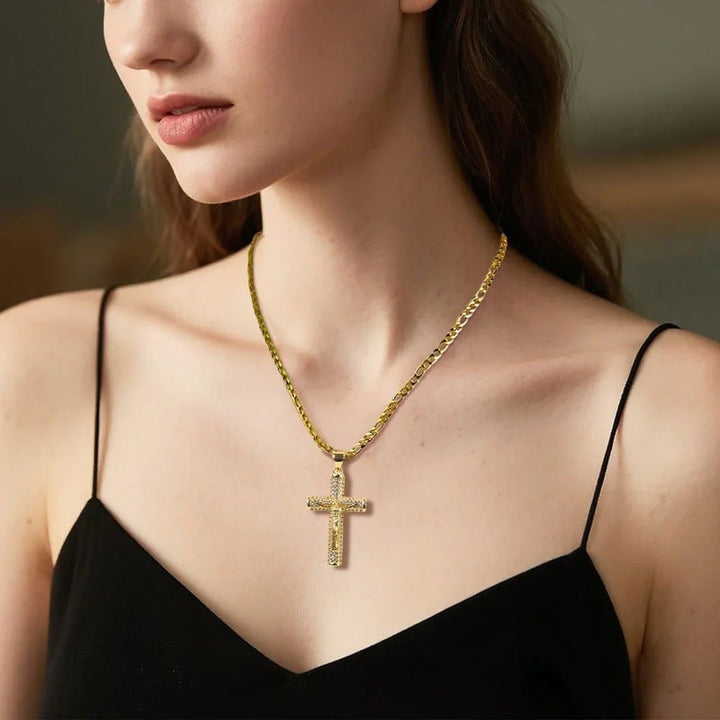 Jovana Gold Plated Orthodox Cross Necklace Product Image 06