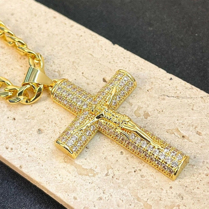 Jovana Gold Plated Orthodox Cross Necklace Product Image 07