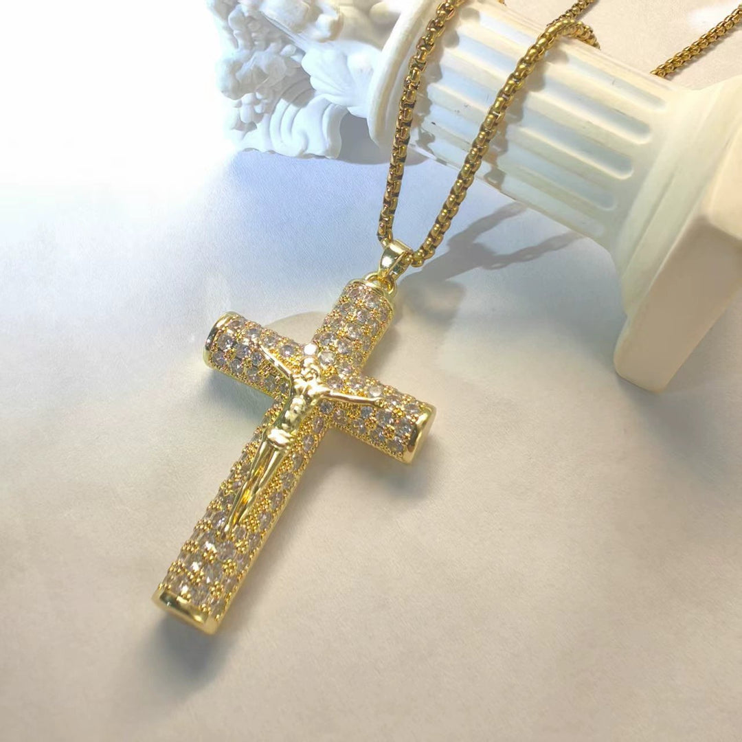 Jovana Gold Plated Orthodox Cross Necklace Product Image 09
