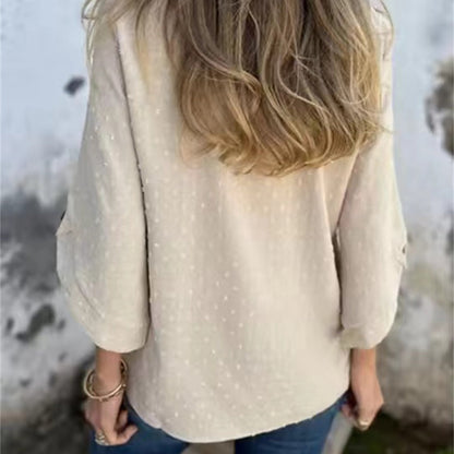 Juno Textured Round Neck Polyester Top Product Image 07