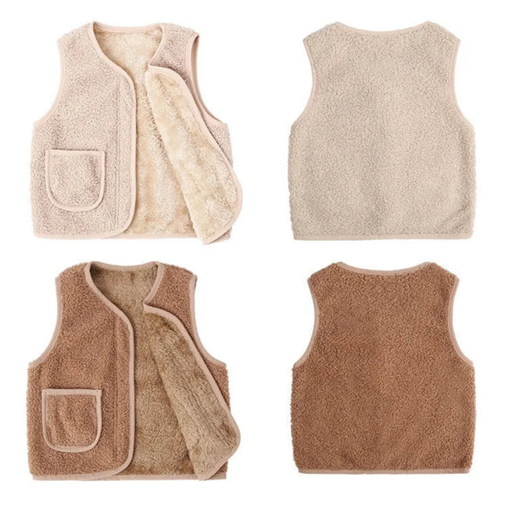 Front and back views of light-colored and tan children&