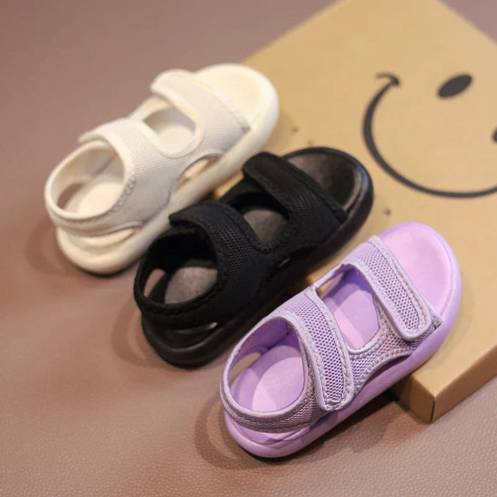 Beige, black, and purple kids&