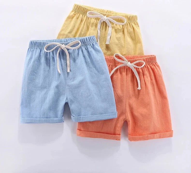 Light blue, yellow and orange cotton-linen kids&