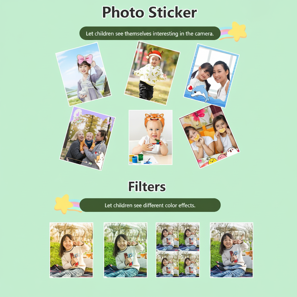 Photo frame and color filter examples for the kids&