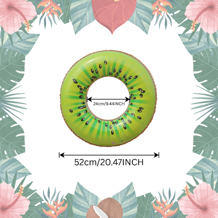 Kiwi swim ring with a 52 cm outer diameter and a 24 cm inner opening.
