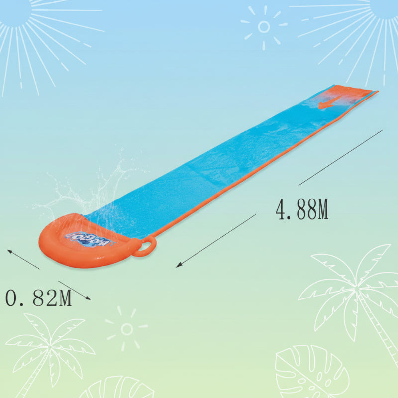 Water slide diagram showing a length of 4.88 meters and a width of 0.82 meters