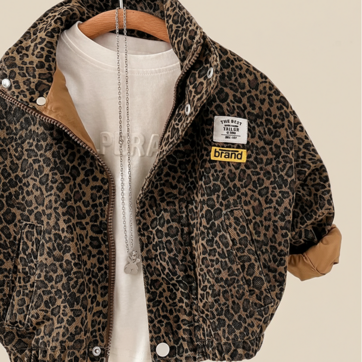 Brown leopard print kids&