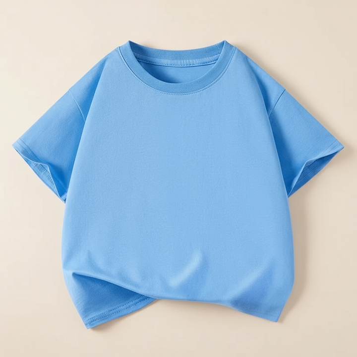 Light blue short-sleeve kids&