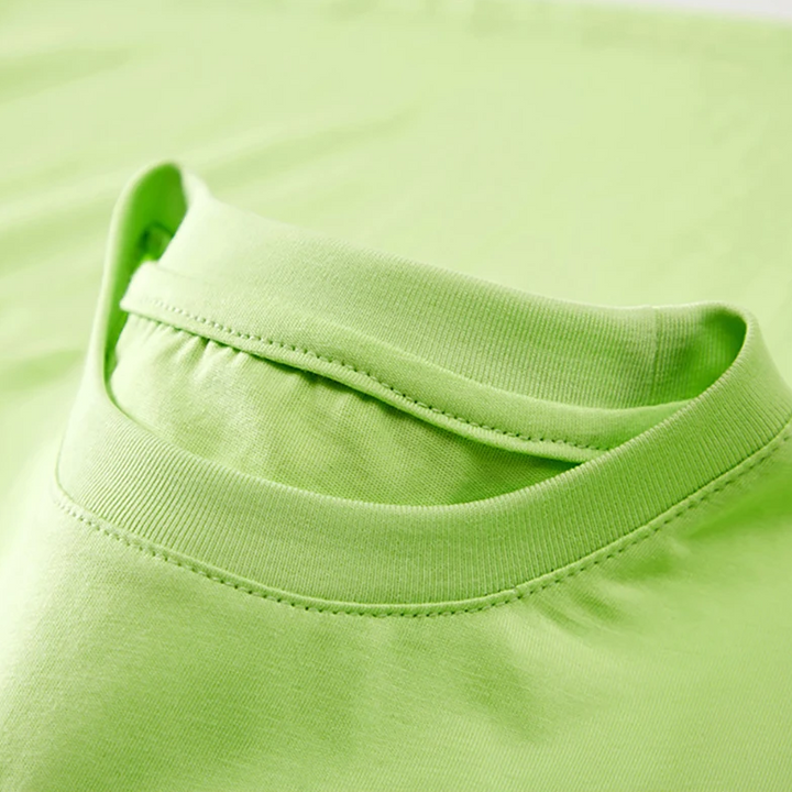 Close-up of a light green T-shirt&