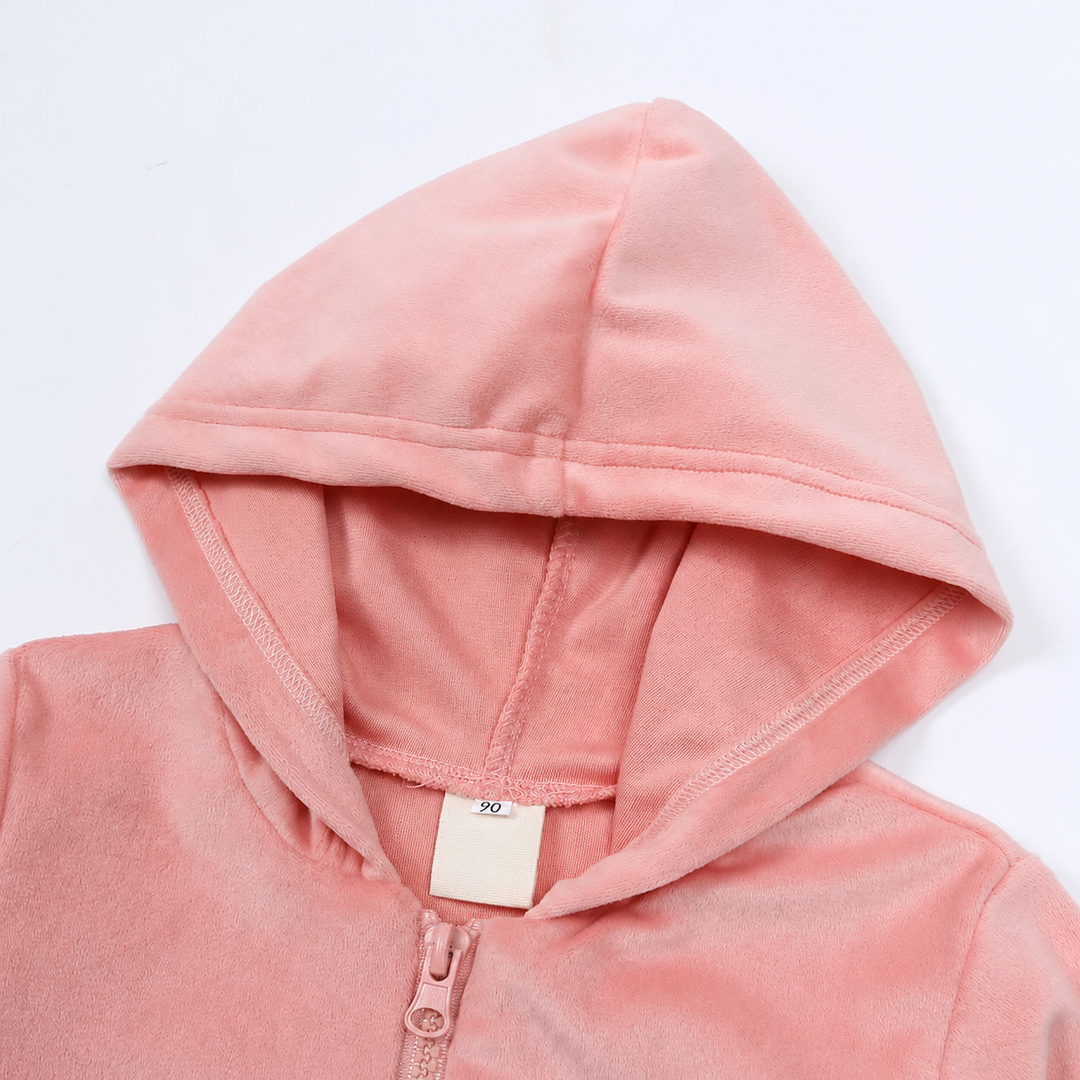 Close-up of the light pink jacket&