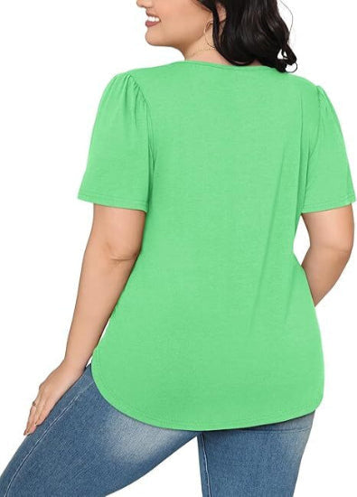 Liora Pleated Scoop Neck Short Sleeve Top Product Image 02