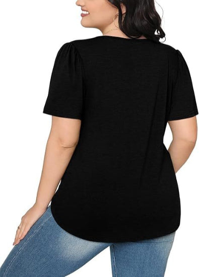 Liora Pleated Scoop Neck Short Sleeve Top Product Image 04