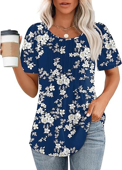 Liora Pleated Scoop Neck Short Sleeve Top Product Image 09