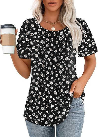 Liora Pleated Scoop Neck Short Sleeve Top Product Image 10