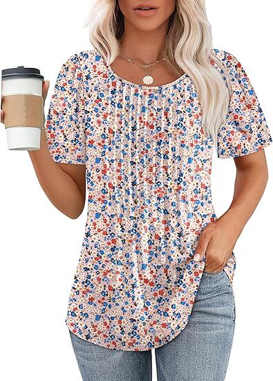 Liora Pleated Scoop Neck Short Sleeve Top Product Image 11