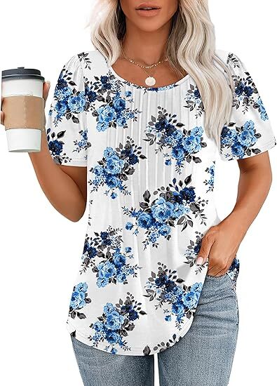 Liora Pleated Scoop Neck Short Sleeve Top Product Image 14