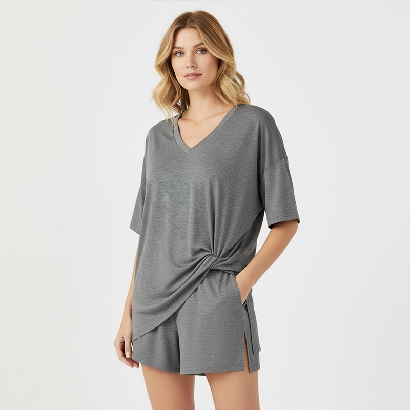 Lively Lounge Two Piece Tee High Waist Shorts Set Product Image 06