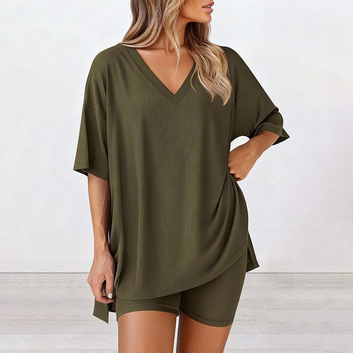 Lively Lounge Two Piece Tee High Waist Shorts Set Product Image 07