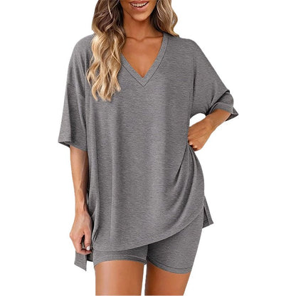 Lively Lounge Two Piece Tee High Waist Shorts Set Product Image 10