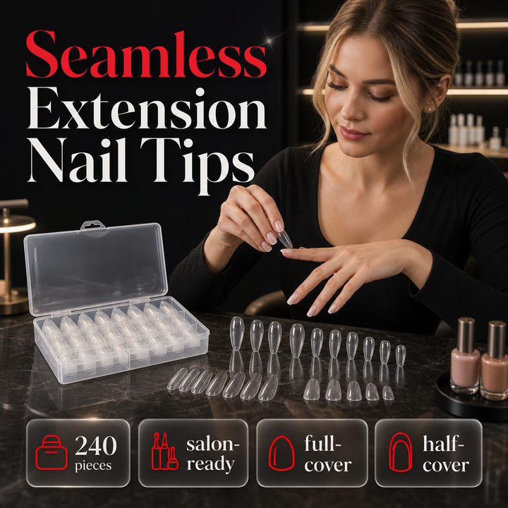 Long Almond Nail Tips 240 Piece Set Product Image 02