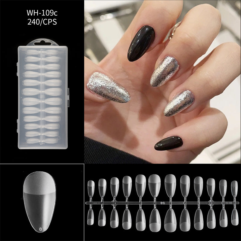 Long Almond Nail Tips 240 Piece Set Product Image 10