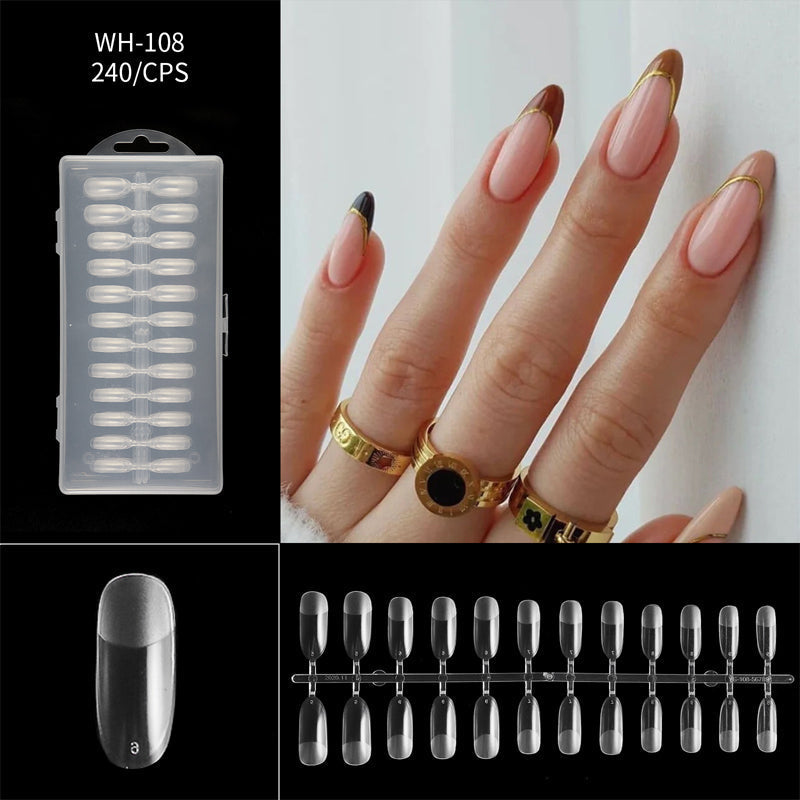 Long Almond Nail Tips 240 Piece Set Product Image 13