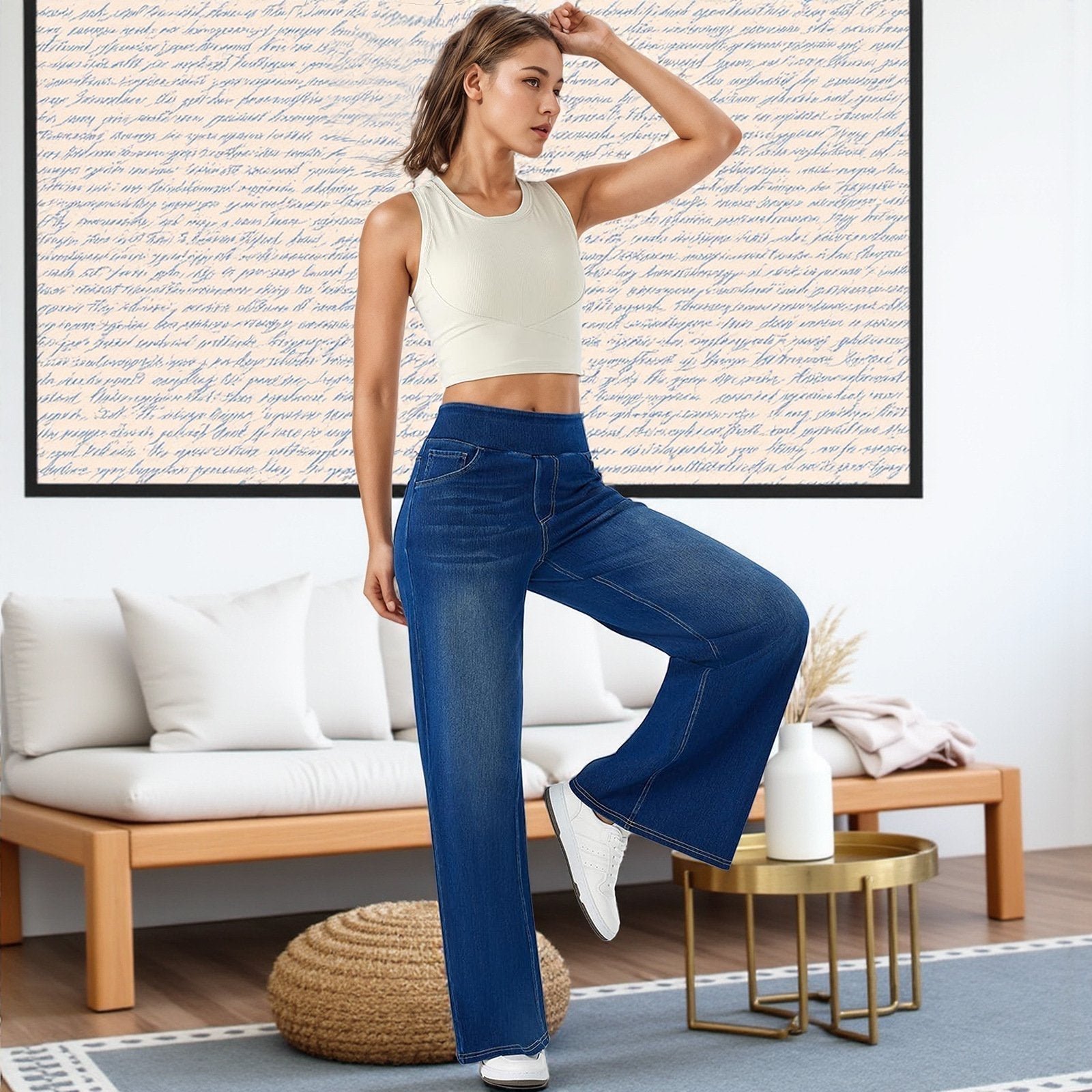 Madison Stretch Wide Leg Jeans Product Image 01