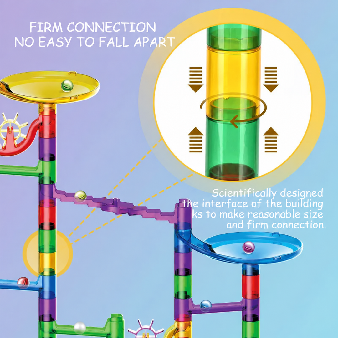 Detail showing how the marble run&