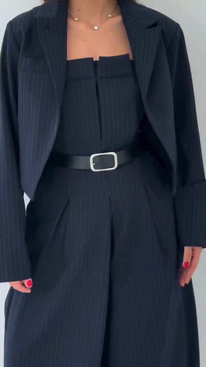 Marielle Three Piece Blazer Set Wide Leg Pants Product Image 02