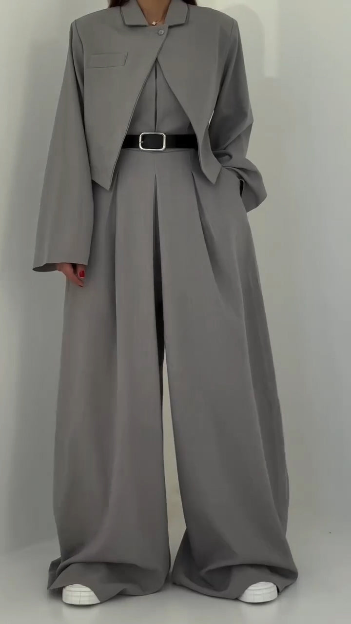 Marielle Three Piece Blazer Set Wide Leg Pants Product Image 05