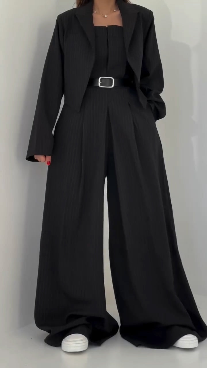 Marielle Three Piece Blazer Set Wide Leg Pants Product Image 08
