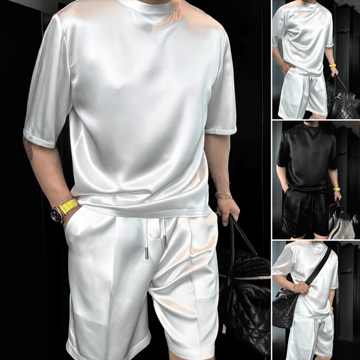Marlow Mens Mercerized Cotton Top Shorts Set Product Image 02