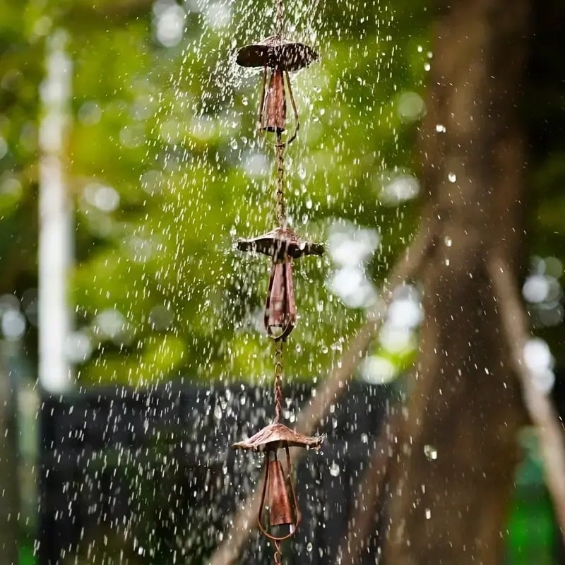 Meadow Cap Iron Rain Chain Outdoor Gutter Diverter Product Image 01