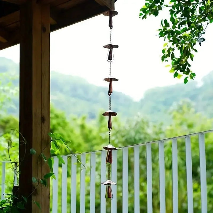 Meadow Cap Iron Rain Chain Outdoor Gutter Diverter Product Image 02