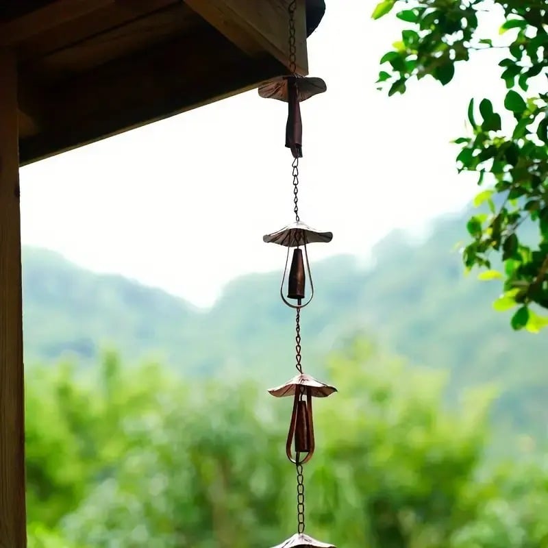Meadow Cap Iron Rain Chain Outdoor Gutter Diverter Product Image 03