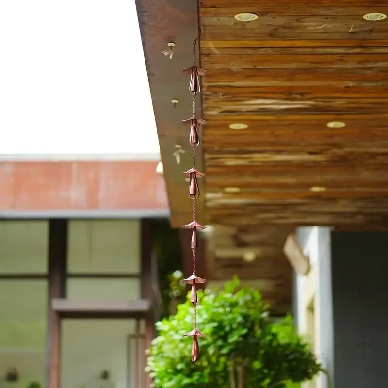 Meadow Cap Iron Rain Chain Outdoor Gutter Diverter Product Image 06