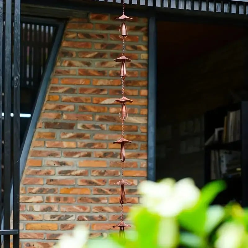 Meadow Cap Iron Rain Chain Outdoor Gutter Diverter Product Image 07