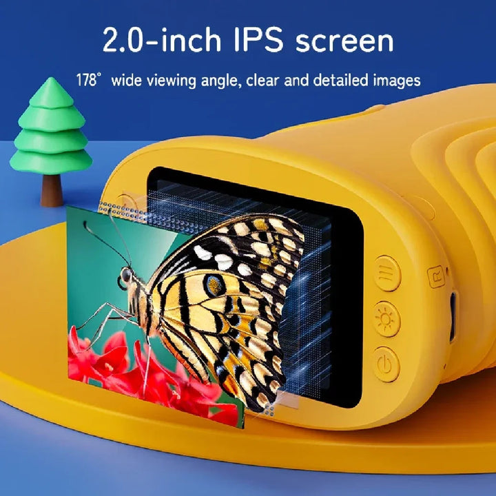 Close-up graphic of the yellow microscope&
