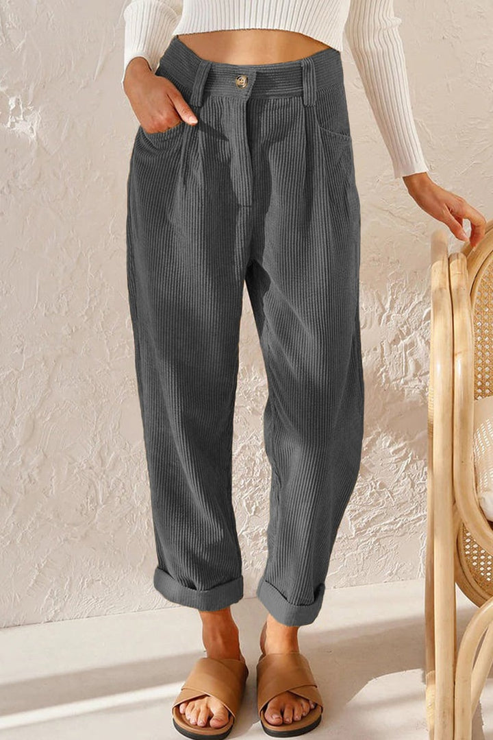 Mid Rise Cotton Corduroy Pants Product Image 09